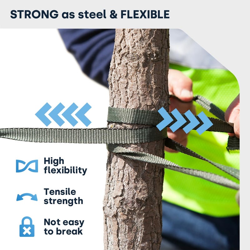 ESK Packaging ® Woven Poly Cord Strapping - 3/4" x 250 Foot x 2400lbs Break Strength – Heavy Duty, Weather-Resistant Flat Rope – 1 Roll - Image 3